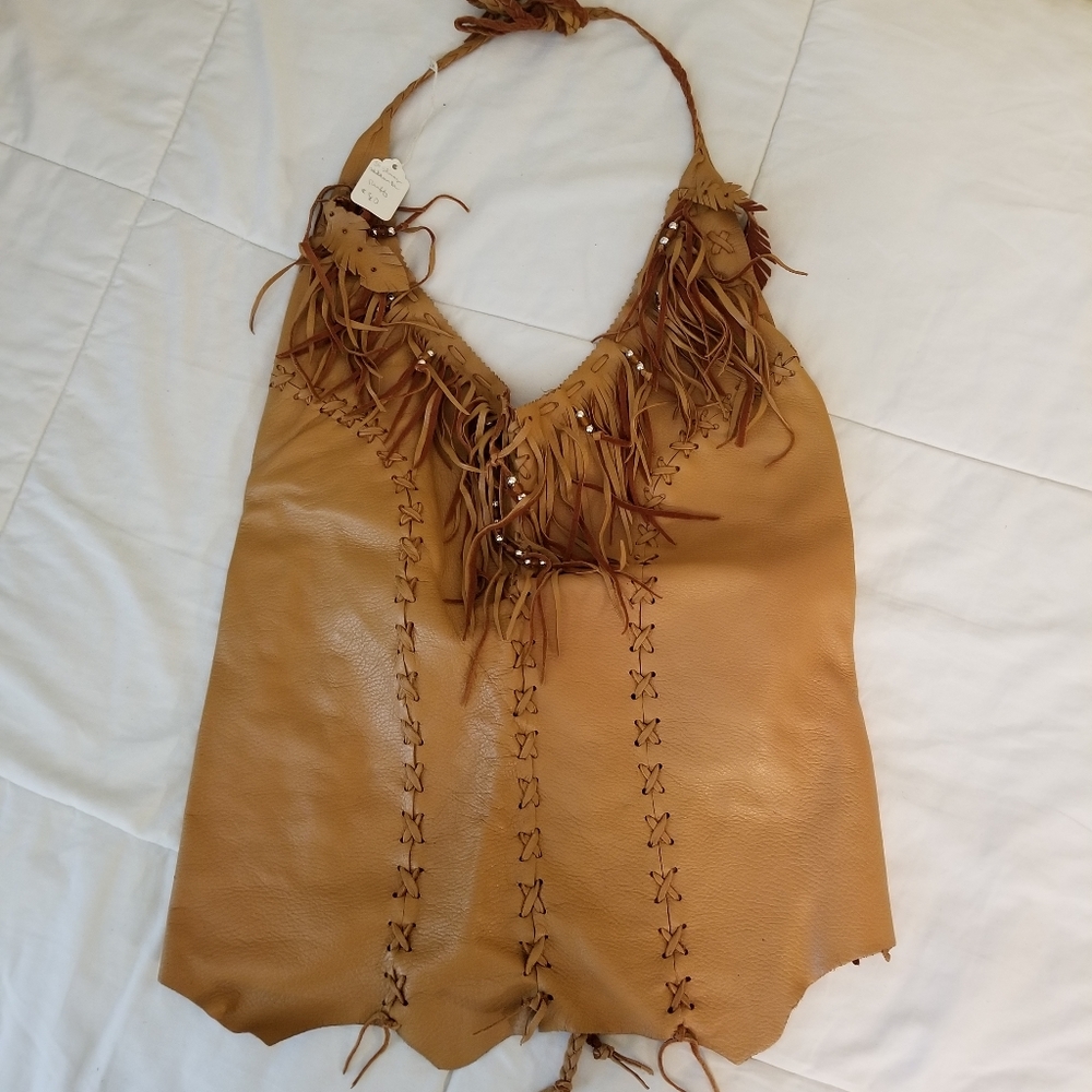 Womens Leather Halter Top